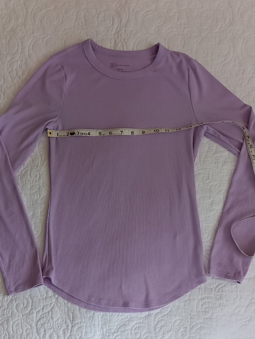 No Boundaries Light Purple Ribbed Long Sleeve Crewneck Top